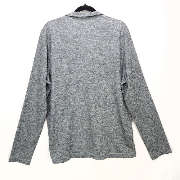 Reebok Men’s Large Long Sleeve Pullover Quarter Zip Training Sweatshirt Gray - Picture 2 of 13